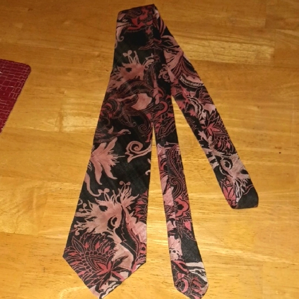 Paisley Silk Tie Black and Red Formal Accessory